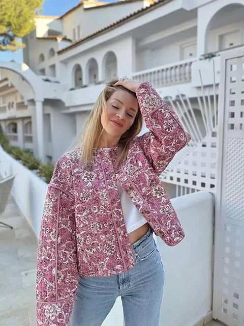 Levoire | Veste À Fleurs Rembourrée Rosa