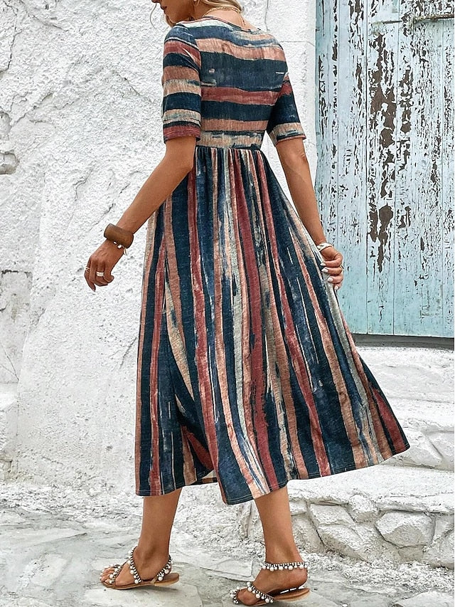 Levoire | Robe Midi Élégante Avec Encolure Ronde