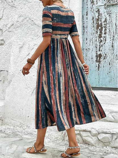 Levoire | Robe Midi Élégante Avec Encolure Ronde