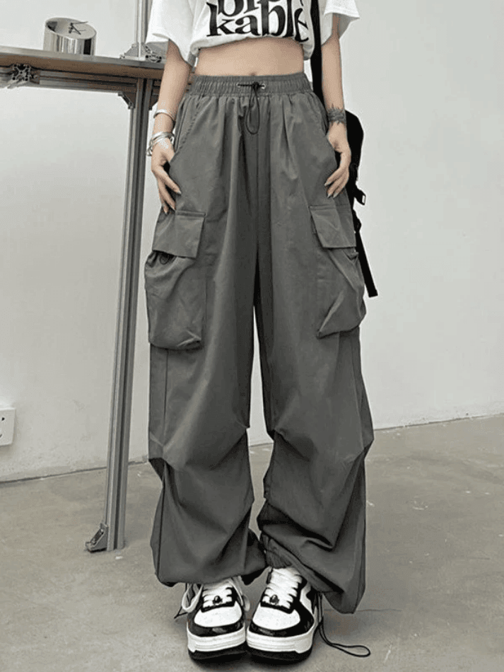 Levoire | Pantalon Cargo Baggy À Poches Froncées Gris