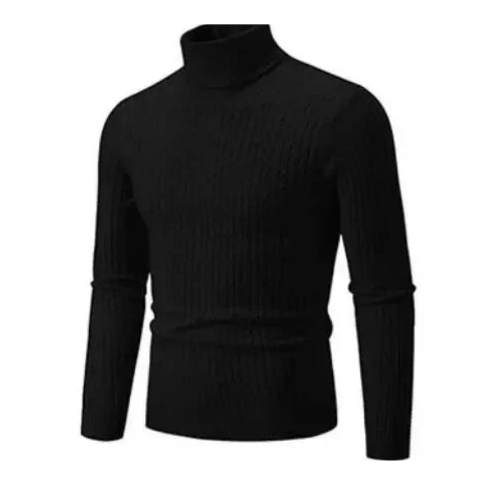 Levoire | Pull pour hommes Pull col roulé élégant Design classique Confortable Noir