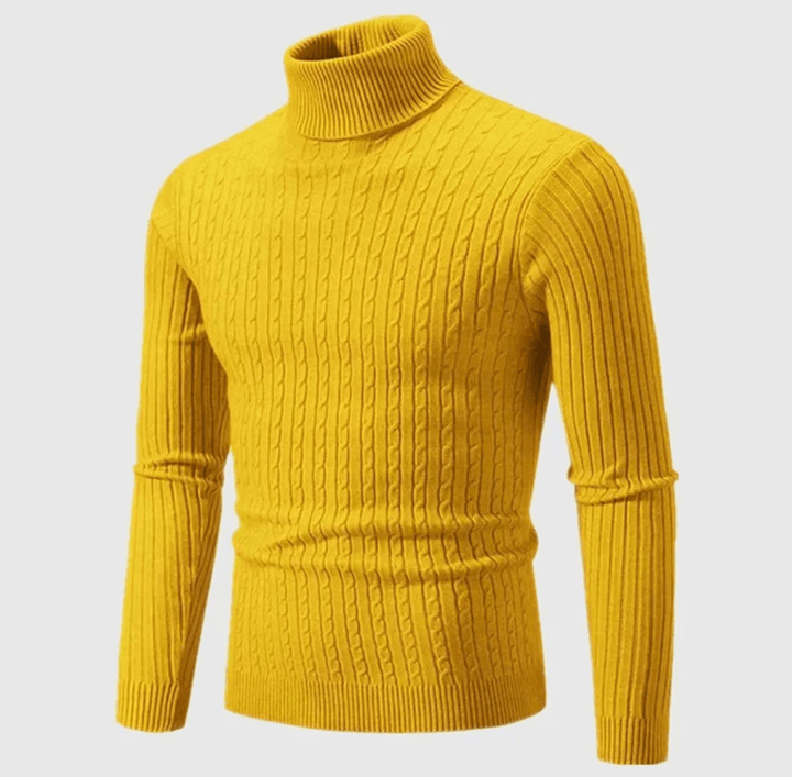Levoire | Pull pour hommes Pull col roulé élégant Design classique Confortable Jaune