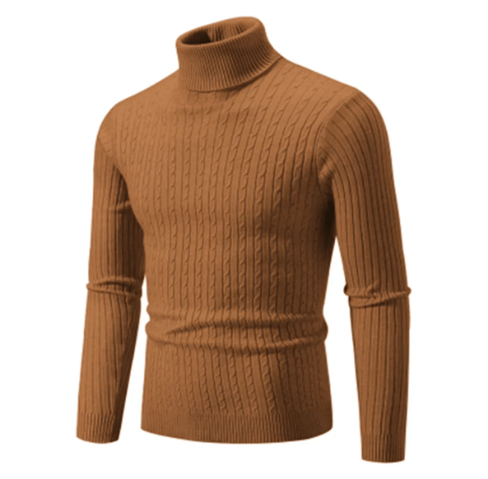Levoire | Pull pour hommes Pull col roulé élégant Design classique Confortable Braun