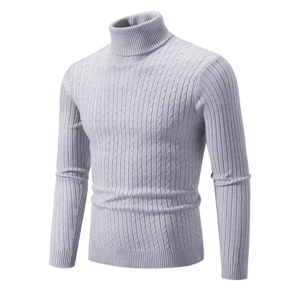 Levoire | Pull pour hommes Pull col roulé élégant Design classique Confortable Gris clair