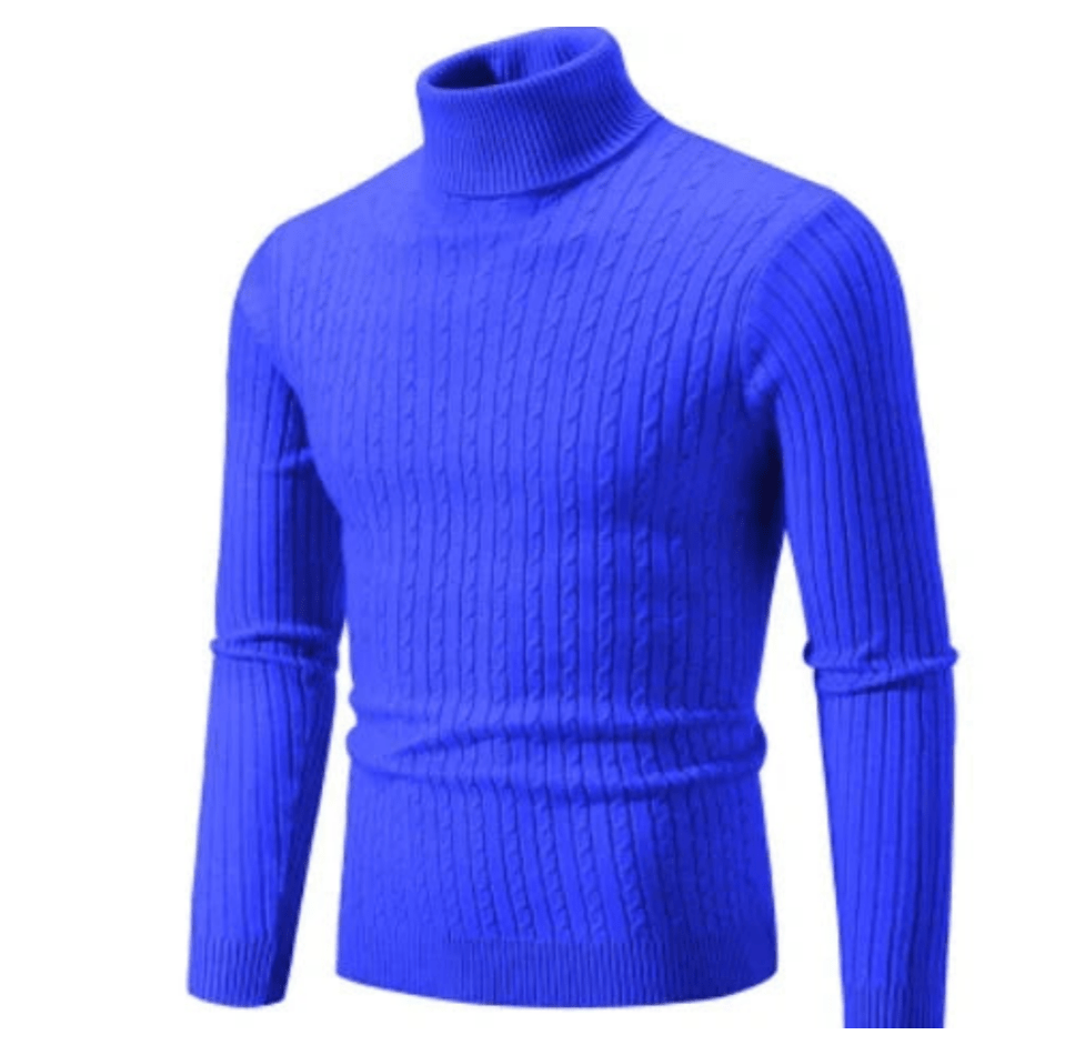 Levoire | Pull pour hommes Pull col roulé élégant Design classique Confortable Bleu foncé