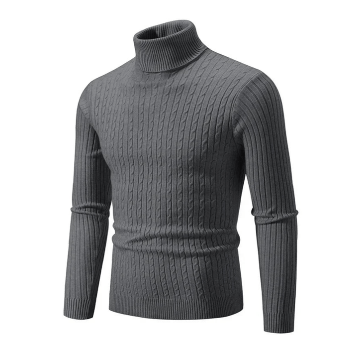 Levoire | Pull pour hommes Pull col roulé élégant Design classique Confortable Gris foncé