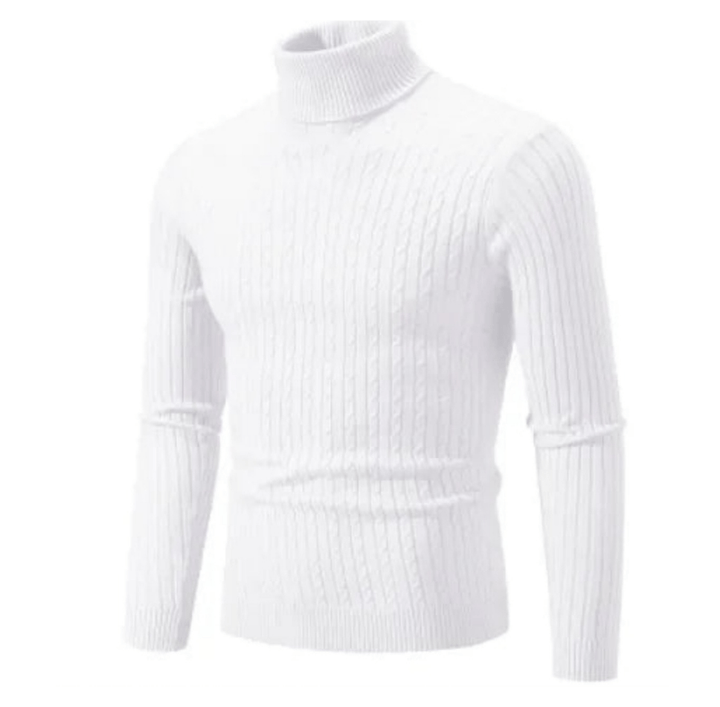 Levoire | Pull pour hommes Pull col roulé élégant Design classique Confortable Blanc