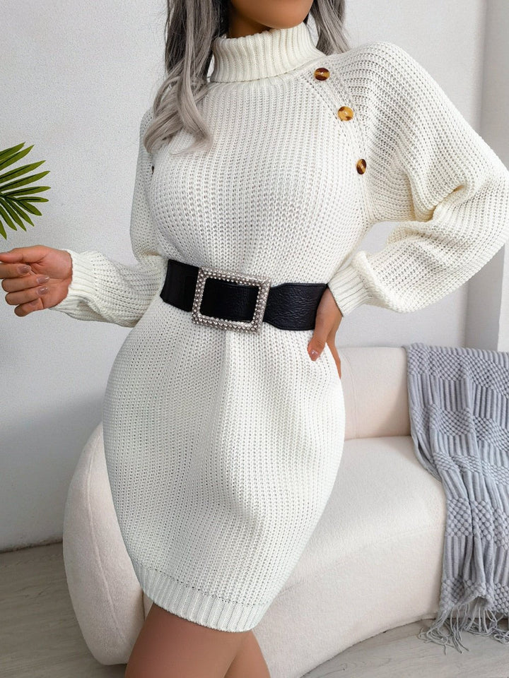 Levoire | Pull Roulant Long Confortable Avec Boutons