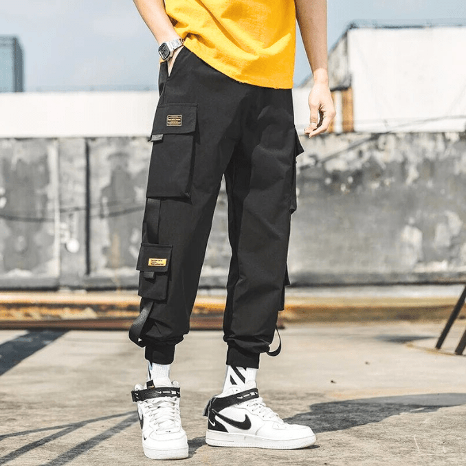 Levoire | Pantalon cargo pour hommes ample avec un look tendance Noir