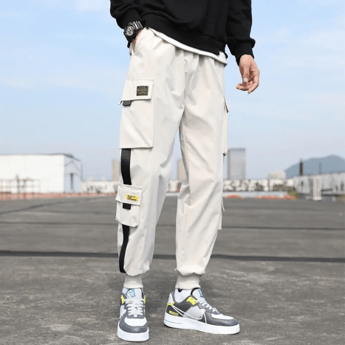 Levoire | Pantalon cargo pour hommes ample avec un look tendance Khaki