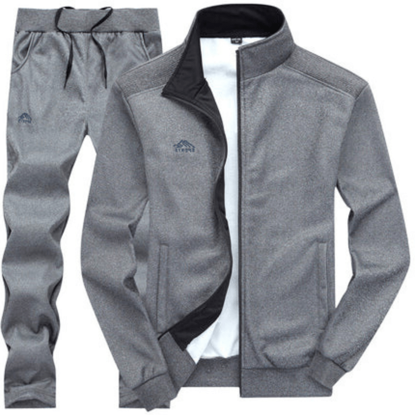 Levoire | Ensemble d'entraînement pour hommes avec impression en lettres tendance et confortable Gris foncé