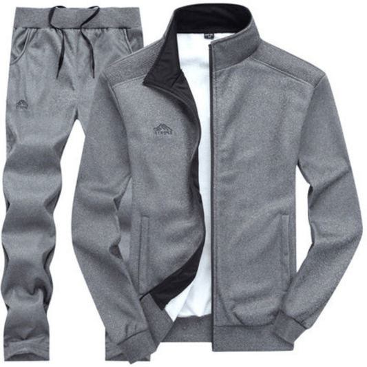 Levoire | Ensemble d'entraînement pour hommes avec impression en lettres tendance et confortable Gris foncé