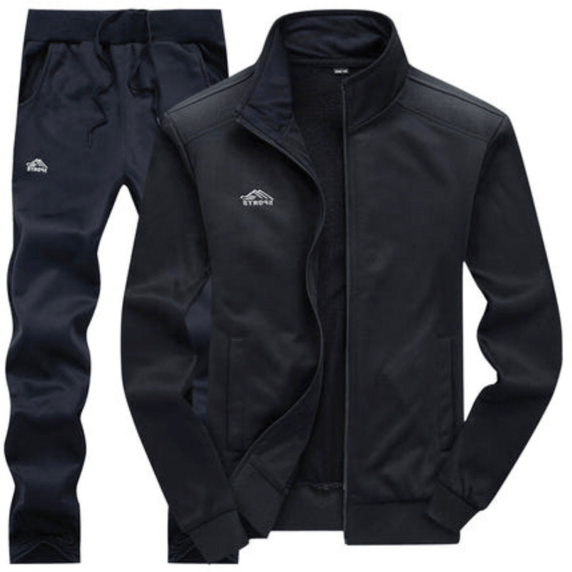 Levoire | Ensemble d'entraînement pour hommes avec impression en lettres tendance et confortable Noir