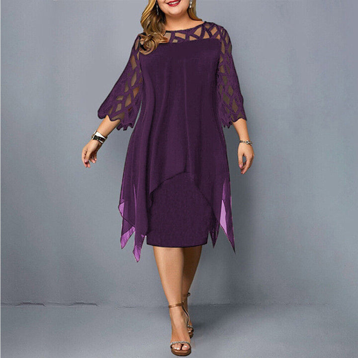 Levoire | Robe Midi Grande Taille Pour Femmes Lilas