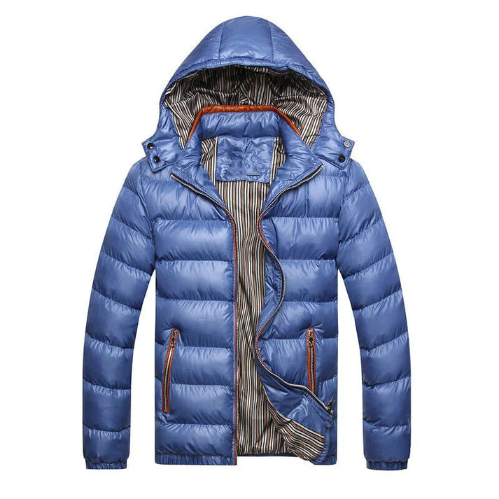 Levoire | Veste Longue À Manches Avec Capuche Et Poches Bleu