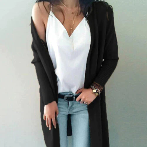 Levoire | Doux Pull Long En Tricot Noir