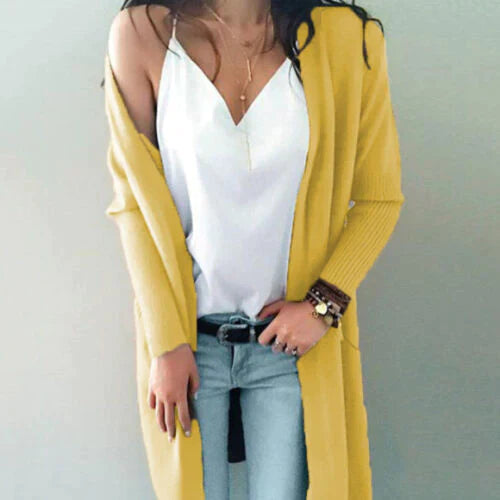 Levoire | Doux Pull Long En Tricot Jaune