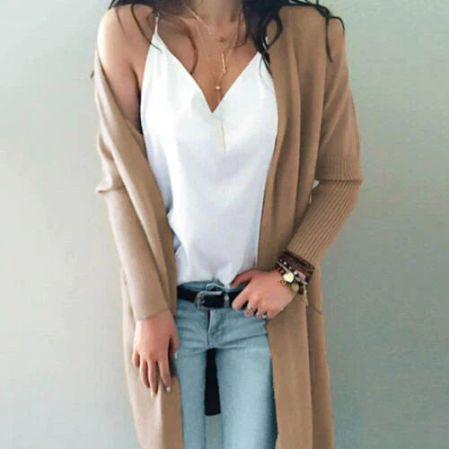 Levoire | Doux Pull Long En Tricot Marron clair