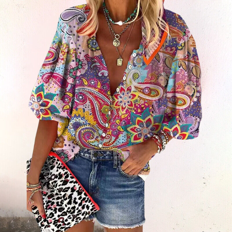 Levoire | Chemisier Avec Impression Vintage Rosa