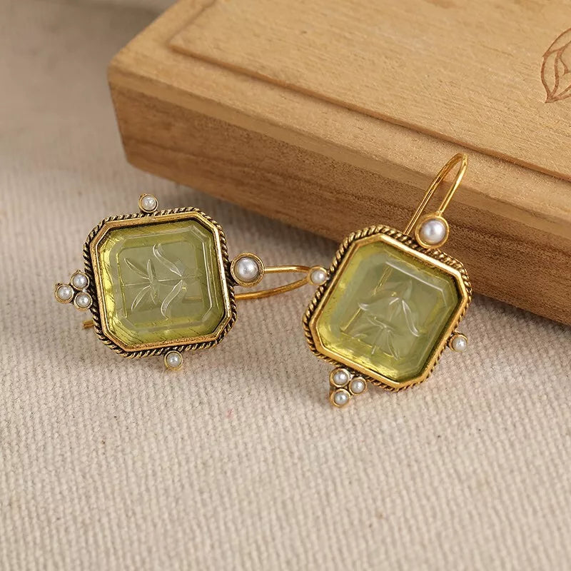 Levoire | Vignoble Vert & Boucles D'Oreilles En Perles Or