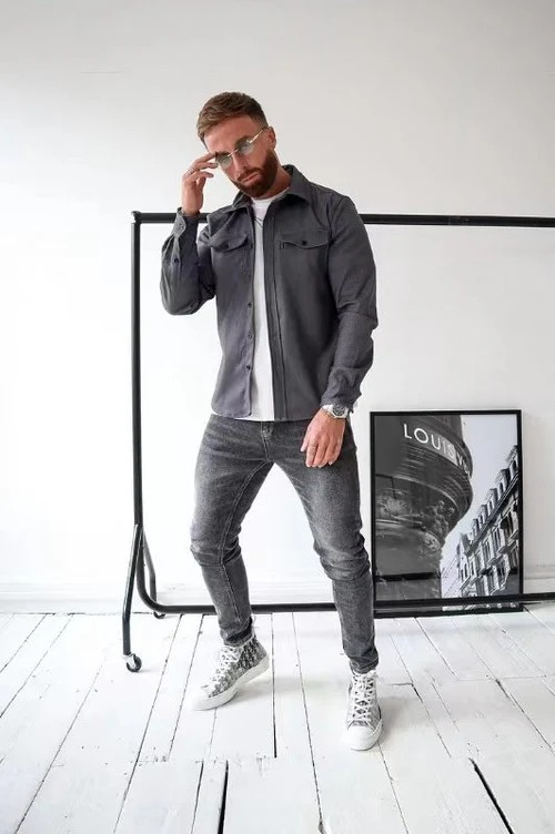 Levoire | Chemise De Superposition Décontractée Pour L'Automne Gris foncé