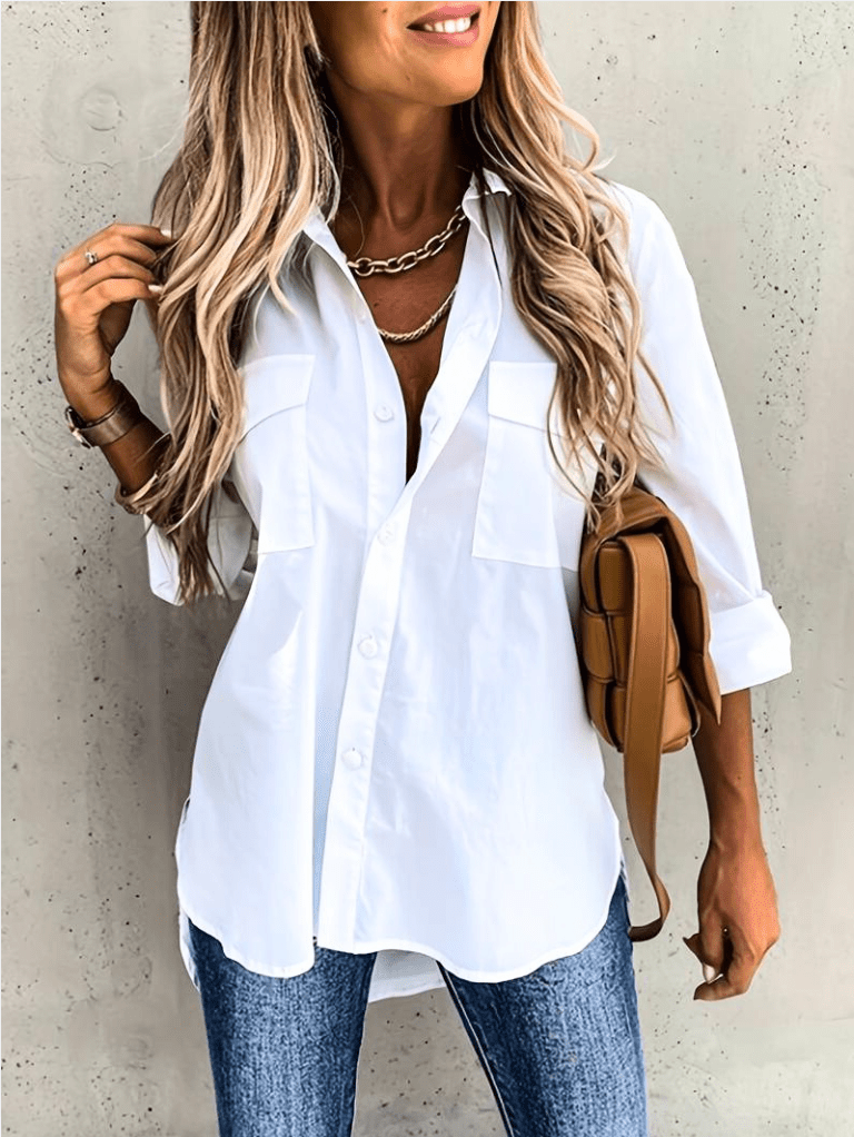 Levoire | Chemisier Femme Chemisier Blanc Femme Manches Longues Décontracté Blanc