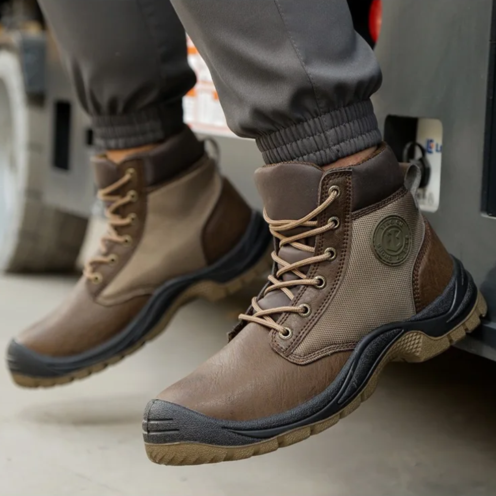 Levoire | Ortho Chaussures De Sécurité Avec Coques En Acier Braun