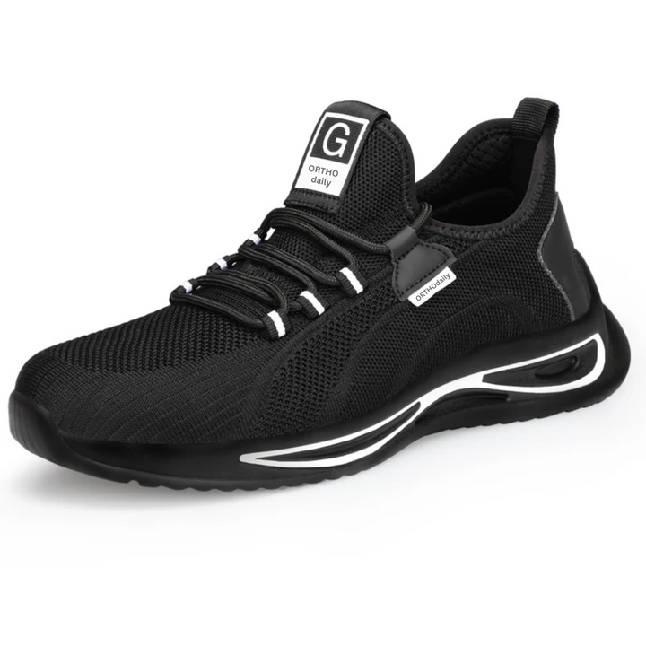 Levoire | Chaussures De Sécurité Orthopédiques En Acier Noir et blanc