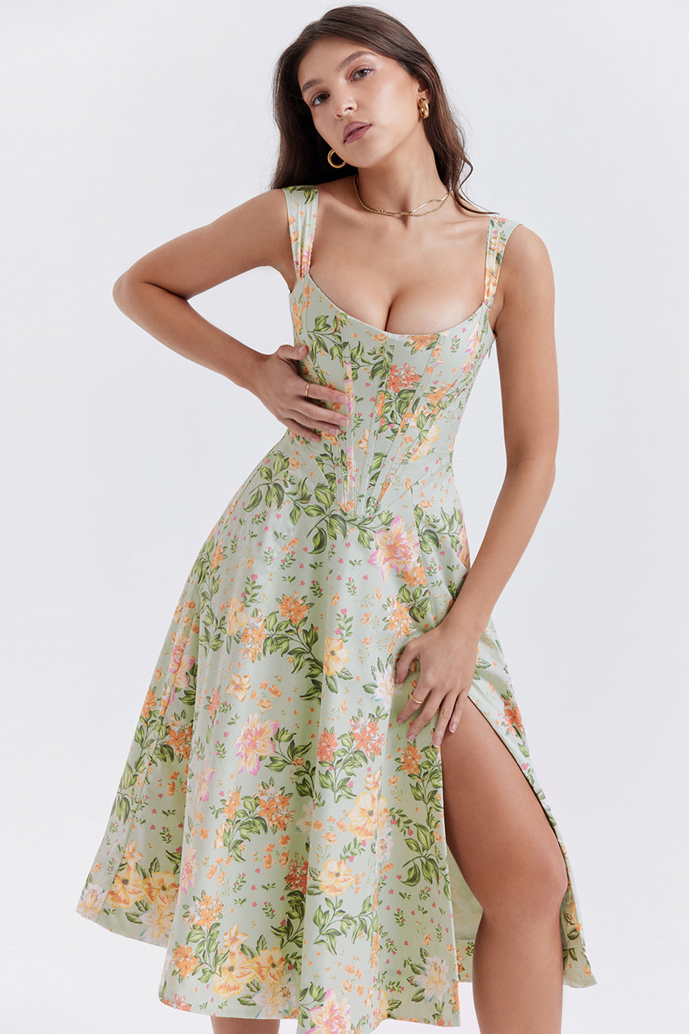 Levoire | Robe Midi À Fleurs Pour Femmes