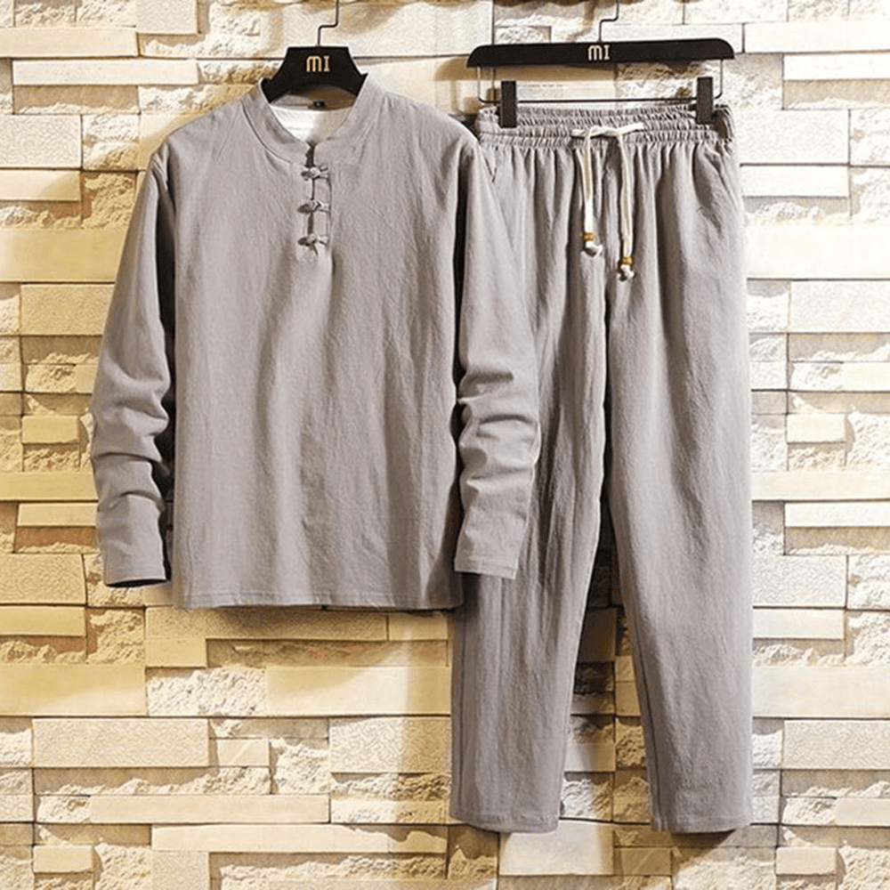 Levoire | Élégant et Confortable Ensemble Homme Ceinture Élastique Décontracté pour le Printemps/Été Gris