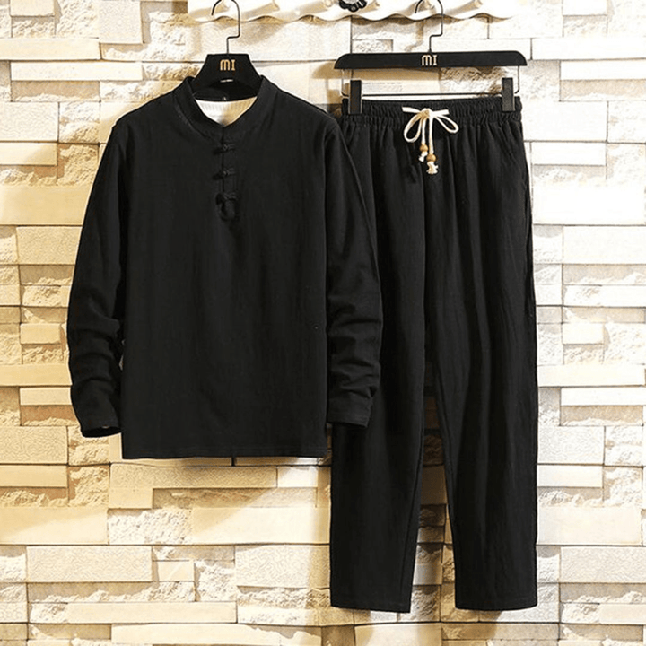 Levoire | Élégant et Confortable Ensemble Homme Ceinture Élastique Décontracté pour le Printemps/Été Noir