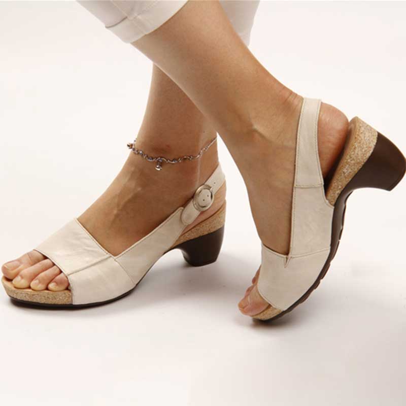 Levoire | Sandales Orthopédiques À Talon Compensé Pour Femmes Beige
