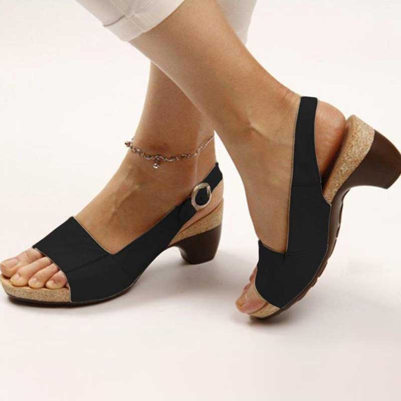 Levoire | Sandales Confortables Et Élégantes Avec Talon Noir