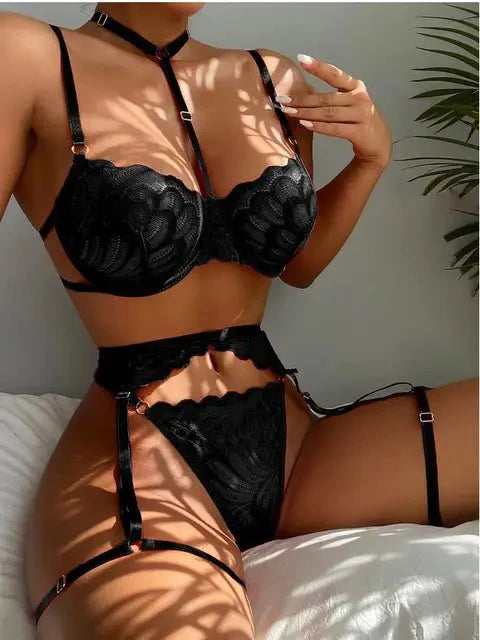 Levoire | Ensemble De Lingerie Français 3 Pièces Noir