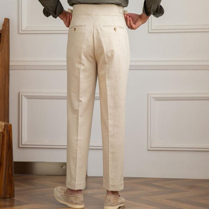 Levoire | Pantalon En Lin Couleur Naturelle Pour Des Looks Décontractés