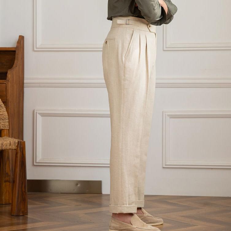 Levoire | Pantalon En Lin Couleur Naturelle Pour Des Looks Décontractés