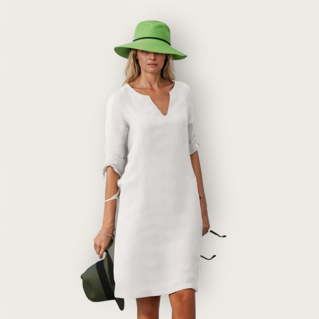 Levoire | Robe élégante avec décolleté en V Blanc