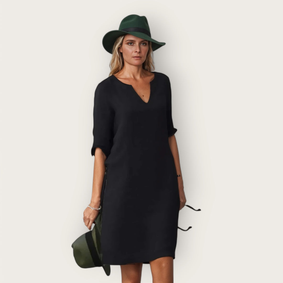 Levoire | Robe élégante avec décolleté en V Noir