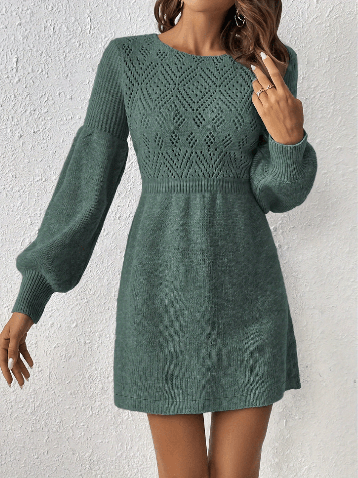 Levoire | Élégant Robe Broderie Femme Pour Occasions Formelles Vert foncé