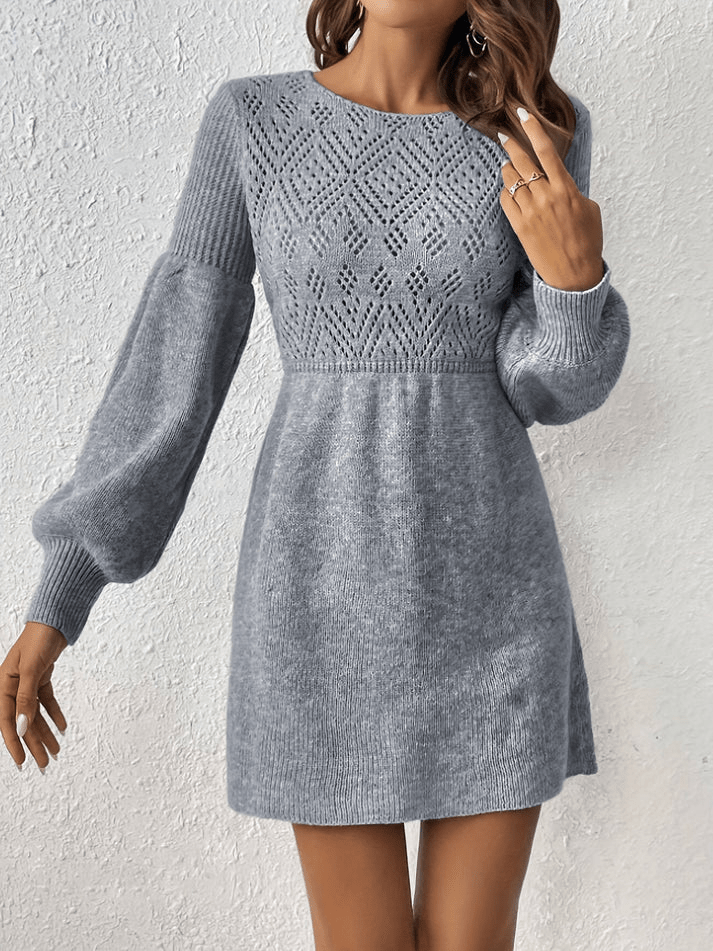 Levoire | Élégant Robe Broderie Femme Pour Occasions Formelles Gris foncé