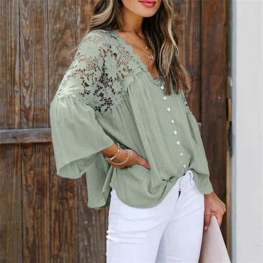 Levoire | Blouse En Dentelle À Fleurs VERT