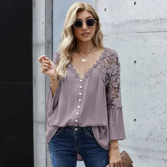 Levoire | Blouse En Dentelle À Fleurs LILA