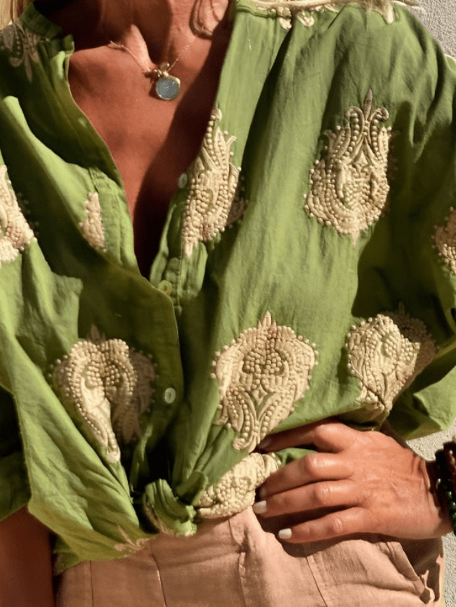 Levoire | Blouse Printanière Slim Femme Vert