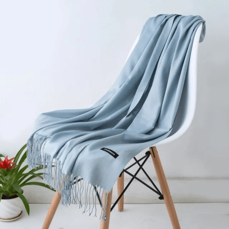 Levoire | Écharpe Femme Chaude Texture Douce Et Éclat Élégant Bleu métallisé