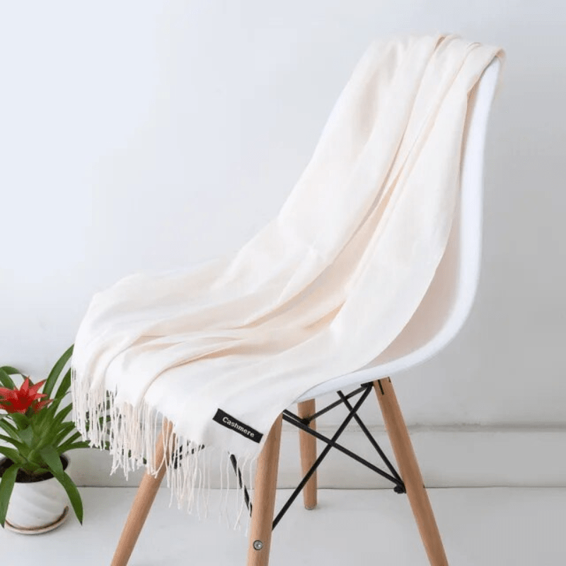 Levoire | Écharpe Femme Chaude Texture Douce Et Éclat Élégant Crème