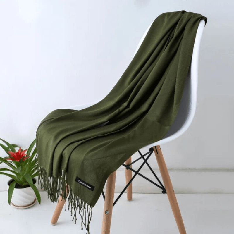 Levoire | Écharpe Femme Chaude Texture Douce Et Éclat Élégant Vert olive