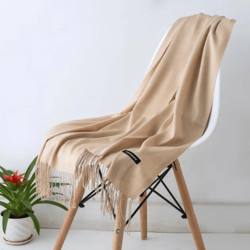 Levoire | Écharpe Femme Chaude Texture Douce Et Éclat Élégant Beige