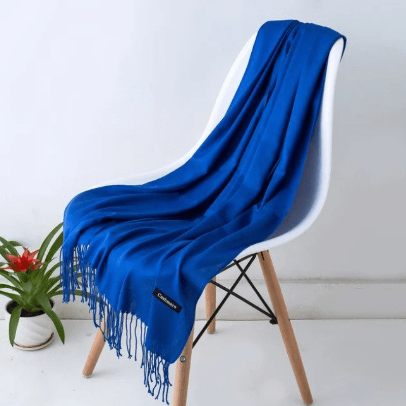 Levoire | Écharpe Femme Chaude Texture Douce Et Éclat Élégant Bleu