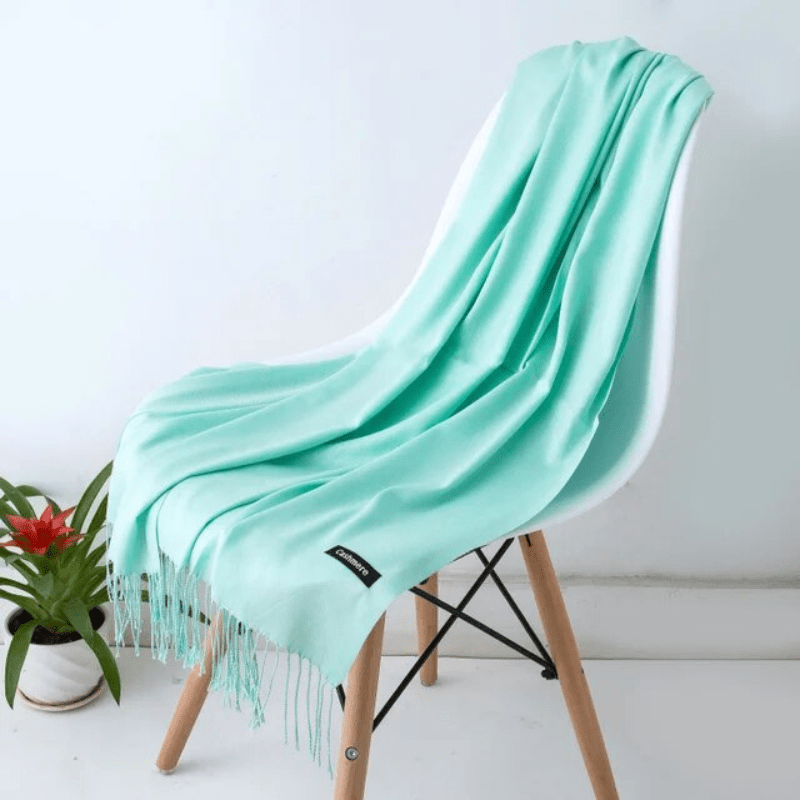 Levoire | Écharpe Femme Chaude Texture Douce Et Éclat Élégant Cyan