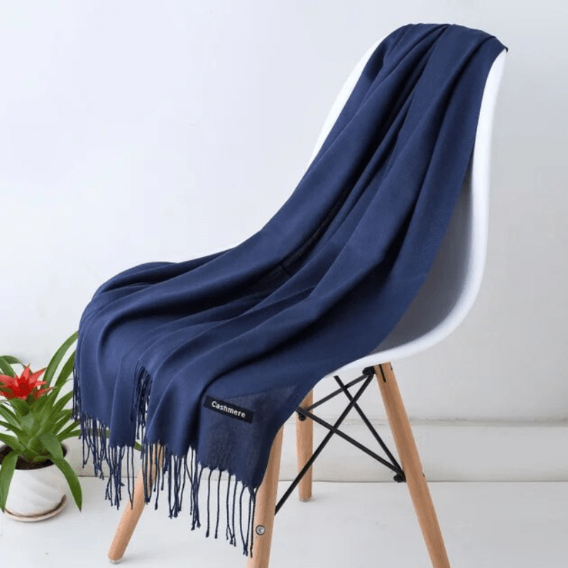 Levoire | Écharpe Femme Chaude Texture Douce Et Éclat Élégant Bleu marine